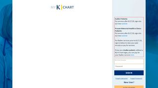 Login Page - My K-Chart - K Chart Provider Portal