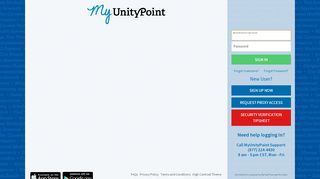 
                            2. Login Page - MyUnityPoint - My Unity Portal