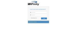 
                            3. Login Page - WiFinity - Wifinity Portal Screen