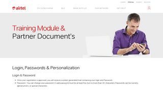 
                            3. Login, Passwords & Personalization - Airtel - Airtel Partner Portal Login