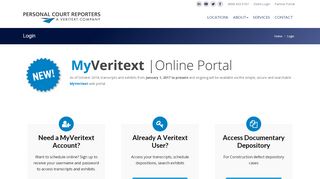 
                            6. Login – Personal Court Reporters, Inc. - Veritext Portal