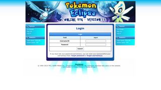 
                            1. Login - Pokemon Eclipse RPG - Online Pokemon RPG Game