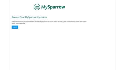 Login Recovery Page - MySparrow - Login Page