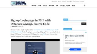 
                            2. Login Signup page in PHP with MySQL Database Source Code