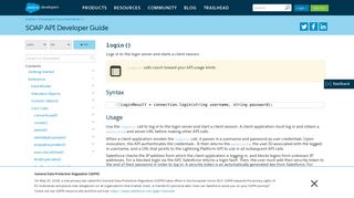 
login() | SOAP API Developer Guide | Salesforce Developers
