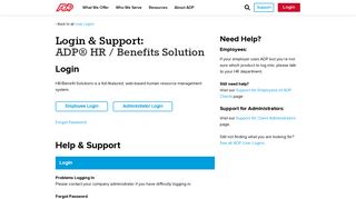 
Login & Support | ADP Benefits & HR  
