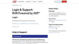 Login & Support | ADP RUN Login for Employees and ... - Reports Adp Ca Portal