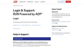 
Login & Support | ADP RUN Login for Employees and ...  
