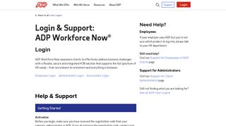 
Login & Support | ADP Workforce Now  
