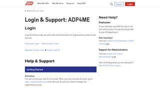 Login & Support | ADP4ME - ADP.com - Everyone Active Payroll Login