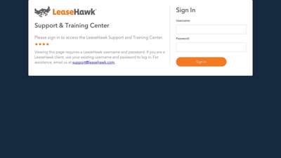 Login - Support and Training  LeaseHawk