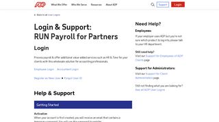
                            5. Login & Support | RUN Payroll for ADP Partners | Accountants - Payroll Partners Portal