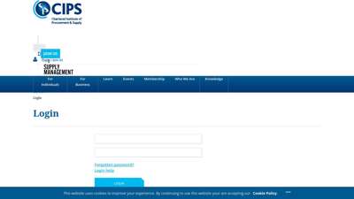 Login - The Chartered Institute of Procurement and Supply