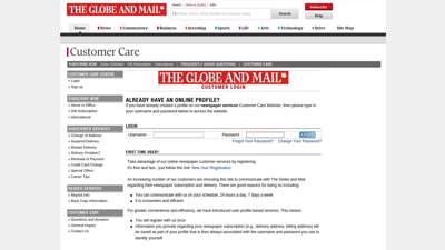 Login - The Globe and Mail