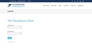 
                            1. Login - The Steadman Clinic - Steadman Clinic Patient Portal