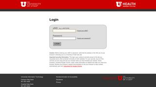 
                            1. Login - The University of Utah - The University of Utah - University Of Utah Employee Portal