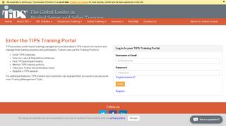 
                            4. LOGIN | TIPS Trainer Portal | GETTIPS.com - Tips Alcohol Training Portal