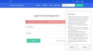 
                            2. Login to Activecampaign.com - Activehosted Portal