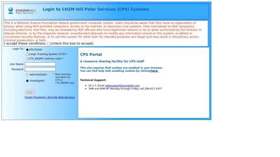 Login to CH2M Hill Polar Services (CPS) Systems