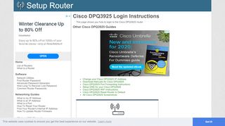 
                            4. Login to Cisco DPQ3925 Router - SetupRouter - Dpq3212 Portal