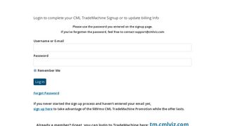 
                            2. Login to complete your CML TradeMachine Signup ... - CMLviz - Cml Trade Machine Portal