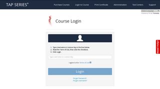 
                            4. Login to Course - Food Safety Training | TAP Series® - Tapseries Online Training Portal