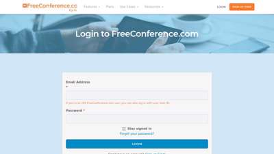 Login to FreeConference.com  Free Web Conference Calling