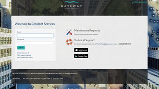 
                            3. Login to GATEWAY* Resident Services | GATEWAY* - RENTCafe - Post Gateway Place Resident Portal