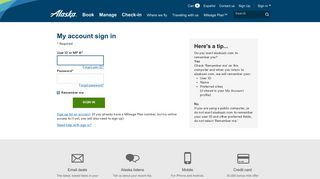 
Login to My account | Alaska Airlines  
