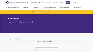 
                            1. Login to my Account | Queens Public Library - Www Queenslibrary Org Portal