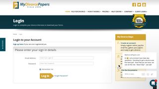 
                            7. Login to MyDivorcePapers.com Online Divorce Forms - Getdivorcepapers Portal