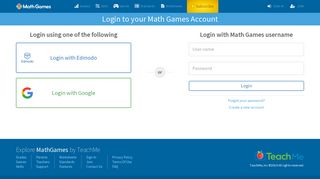 Login to start playing - Math Games
