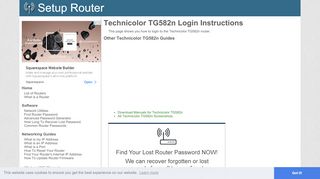 
                            3. Login to Technicolor TG582n Router - SetupRouter - Xln Router Portal