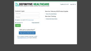 
                            2. Login to the Definitive Healthcare Product Suite - Definitive Healthcare Portal