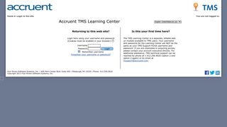 
Login to the site - Accruent TMS Learning Center  
