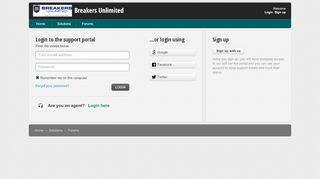 
Login to the support portal - Breakers Unlimited  
