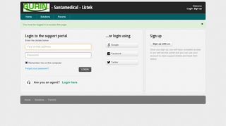 
Login to the support portal - Santamedical - Liztek
