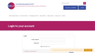 
                            5. Login to your account - The Association for Neuro Linguistic ... - Nlp Login