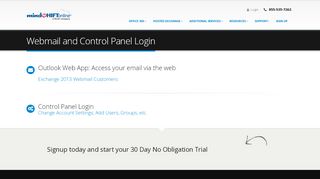 
                            1. Login to your Cloud Services Control Panel or Webmail - Mindshift Login