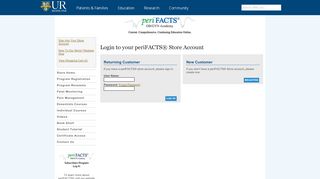 
                            2. Login to your periFACTS® Store Account - URMC - University ... - Perifacts Portal