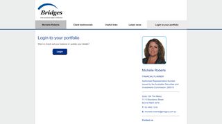 
                            9. Login to your portfolio - Bridges. Financial advice - Michelle Bridges Portal
