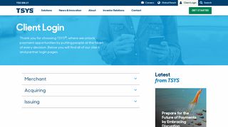 
Login: TSYS Client Login & Partner Portal - TSYS.com  

