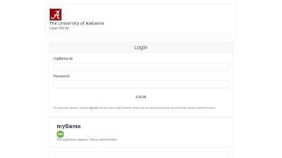 Login - University of Alabama