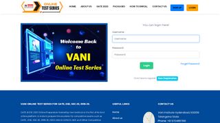 
                            5. Login - VANI ONLINE TEST SERIES FOR GATE, ESE, SSC ... - Vani Test Series Portal