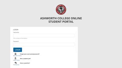 LOGIN - Welcome to Ashworth College Online  Student Portal