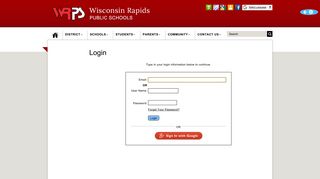 
                            2. Login - Wisconsin Rapids Public Schools - Wrps Portal