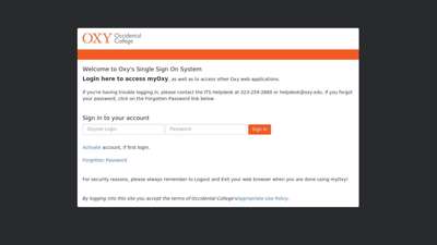 
                            3. Login with Occidental College Identity
