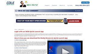 
                            1. Login with our NEW Quick Launch App - Cole Realty Resource - Cole Realty Resource Portal