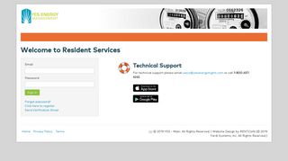 
                            6. Login with your Resident ID - securecafe.com - Yes Energy Management Resident Portal