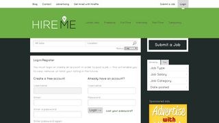 
                            3. Login/Register at Hire Me - Hireme Portal